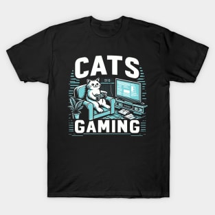 Cats And Gaming For The Cat Lover Gamer Video Game Player T-Shirt